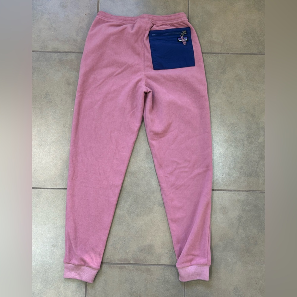 Patagonia Pink Fleece with Blue Zippered Pocket
